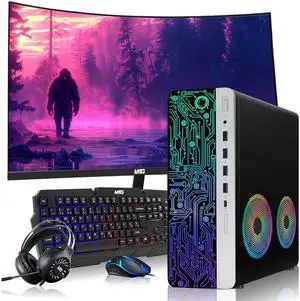 HP Gaming Desktop Computer PC, AMD Ryzen 3 Pro, 16GB RAM, 1TB SSD, RX 550 Graphics, Dual 24 Inch Curved Monitor, RGB KBM, Headphone, USB WiFi BT, Win 11 Pro HP Gaming Desktop Computer PC, AMD Ryzen 3 Pro, 16GB RAM, 1TB SSD, RX 550 Graphics, Dual 24 Inch Curved Monitor, RGB KBM, Headphone, USB WiFi BT, Win 11 Pro