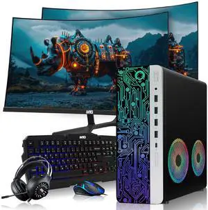 HP Gaming Desktop Computer PC, AMD Ryzen 3 Pro, 16GB RAM, 1TB SSD, RX 550 Graphics, Dual 27 Inch Curved Monitor, RGB KBM, Headphone, USB WiFi BT, Win 11 ProHP G3 HP Gaming Desktop Computer PC, AMD Ryzen 3 Pro, 16GB RAM, 1TB SSD, RX 550 Graphics, Dual 27 Inch Curved Monitor, RGB KBM, Headphone, USB WiFi BT, Win 11 ProHP G3