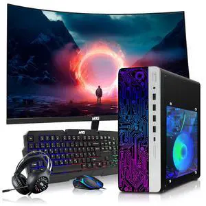 HP Gaming Desktop Computer PC, AMD Ryzen 3 Pro, 8GB RAM, 256GB SSD, RX 550 Graphics, 24 Inch Curved Monitor, RGB KBM, Headphone, USB WiFi BT, Win 11 Pro HP Gaming Desktop Computer PC, AMD Ryzen 3 Pro, 8GB RAM, 256GB SSD, RX 550 Graphics, 24 Inch Curved Monitor, RGB KBM, Headphone, USB WiFi BT, Win 11 Pro
