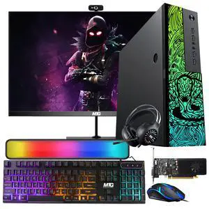 TechMagnet Cobra Gaming PC, Intel i5, 32GB RAM, 256GB SSD + 1TB HDD Win 11, Desktop Computer GT 1030 Graphics, 22 Inch Monitor, RGB KBM, Soundbar, Headphone, Webcam, USB WiFi USB WiFi BT TechMagnet Cobra Gaming PC, Intel i5, 32GB RAM, 256GB SSD + 1TB HDD Win 11, Desktop Computer GT 1030 Graphics, 22 Inch Monitor, RGB KBM, Soundbar, Headphone, Webcam, USB WiFi USB WiFi BT