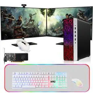 HP G3 Gaming Computer Desktop PC, i7, 16GB RAM, 240GB SSD, GT 1030 Graphics, Dual 24 Inch Curved Monitor, MTG 4 in 1 Kit, Webcam, USB WiFi BT, Win 11 Pro HP G3 Gaming Computer Desktop PC, i7, 16GB RAM, 240GB SSD, GT 1030 Graphics, Dual 24 Inch Curved Monitor, MTG 4 in 1 Kit, Webcam, USB WiFi BT, Win 11 Pro