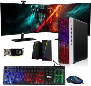 HP G3 Gaming Computer Desktop PC, i5, 32GB RAM, 1TB SSD, RX 550 Graphics, Dual 27 Inch Curved Monitor, RGB KBM, Speaker, Webcam, USB WiFi BT, Win 11 Pro HP G3 Gaming Computer Desktop PC, i5, 32GB RAM, 1TB SSD, RX 550 Graphics, Dual 27 Inch Curved Monitor, RGB KBM, Speaker, Webcam, USB WiFi BT, Win 11 Pro