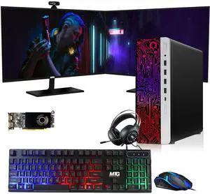 HP G3 Gaming Computer Desktop PC, i5, 16GB RAM, 240GB SSD, RX 550 Graphics, Dual 24 Inch Curved Monitor, RGB KBM, Headphone, Webcam, USB WiFi BT, Win 11 Pro HP G3 Gaming Computer Desktop PC, i5, 16GB RAM, 240GB SSD, RX 550 Graphics, Dual 24 Inch Curved Monitor, RGB KBM, Headphone, Webcam, USB WiFi BT, Win 11 Pro