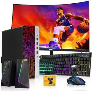 HP G3 Gaming Computer Desktop PC, i5, 16GB RAM, 240GB SSD, RX 550 Graphics, 24 Inch Curved Monitor, RGB KBM, Speaker, Webcam, USB WiFi BT, Win 11 Pro HP G3 Gaming Computer Desktop PC, i5, 16GB RAM, 240GB SSD, RX 550 Graphics, 24 Inch Curved Monitor, RGB KBM, Speaker, Webcam, USB WiFi BT, Win 11 Pro