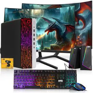 HP G3 Gaming Computer Desktop PC, i5, 16GB RAM, 240GB SSD, RX 550 Graphics, Dual 24 Inch Curved Monitor, RGB KBM, Speaker, Webcam, USB WiFi BT, Win 11 Pro HP G3 Gaming Computer Desktop PC, i5, 16GB RAM, 240GB SSD, RX 550 Graphics, Dual 24 Inch Curved Monitor, RGB KBM, Speaker, Webcam, USB WiFi BT, Win 11 Pro