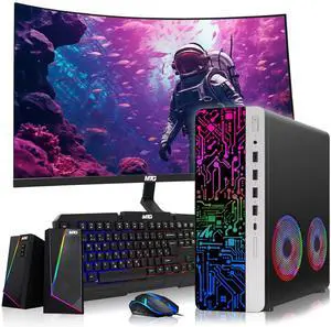 HP G3 Computer Desktop PC, i3, 8GB RAM, 256GB SSD, 32 Inch Curve Monitor, RGB KBM, Speaker, USB WiFi BT, Win 11 HP G3 Computer Desktop PC, i3, 8GB RAM, 256GB SSD, 32 Inch Curve Monitor, RGB KBM, Speaker, USB WiFi BT, Win 11