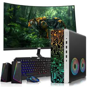 HP G3 Desktop Computer PC, i3, 8GB RAM, 256GB SSD, 27 Inch Curved Monitor, RGB KBM, Speaker, USB WiFi BT, Win 11 HP G3 Desktop Computer PC, i3, 8GB RAM, 256GB SSD, 27 Inch Curved Monitor, RGB KBM, Speaker, USB WiFi BT, Win 11