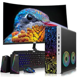 HP G3 Computer Desktop PC, i3, 8GB RAM, 1TB SSD, 27 Inch Curved Monitor, RGB KBM, Speaker, USB WiFi BT, Win 11 HP G3 Computer Desktop PC, i3, 8GB RAM, 1TB SSD, 27 Inch Curved Monitor, RGB KBM, Speaker, USB WiFi BT, Win 11