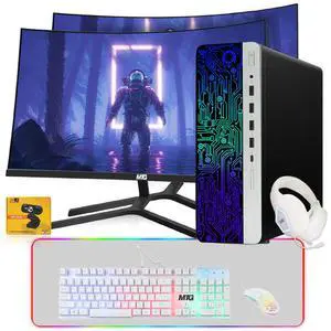 HP G3 Gaming Computer Desktop PC, i5, 32GB RAM, 240GB SSD, GT 1030 Graphics, Dual 24 Inch Curved Monitor, MTG 4 in 1 Kit, Webcam, USB WiFi BT, Win 11 Pro HP G3 Gaming Computer Desktop PC, i5, 32GB RAM, 240GB SSD, GT 1030 Graphics, Dual 24 Inch Curved Monitor, MTG 4 in 1 Kit, Webcam, USB WiFi BT, Win 11 Pro