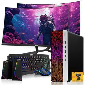HP G3 Gaming Desktop Computer PC, i5, 32GB RAM, 512GB SSD, RX 550 Graphics, Dual 27 Inch Curved Monitor, RGB KBM, Speaker, Webcam, USB WiFi BT, Win 11 Pro HP G3 Gaming Desktop Computer PC, i5, 32GB RAM, 512GB SSD, RX 550 Graphics, Dual 27 Inch Curved Monitor, RGB KBM, Speaker, Webcam, USB WiFi BT, Win 11 Pro
