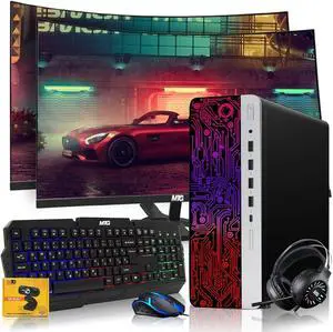 HP G3 Gaming Computer Desktop PC, i5, 32GB RAM, 240GB SSD, GT 1030 Graphics, Dual 24 Inch Curved Monitor, RGB KBM, Headphone, Webcam, USB WiFi BT, Win 11 Pro HP G3 Gaming Computer Desktop PC, i5, 32GB RAM, 240GB SSD, GT 1030 Graphics, Dual 24 Inch Curved Monitor, RGB KBM, Headphone, Webcam, USB WiFi BT, Win 11 Pro