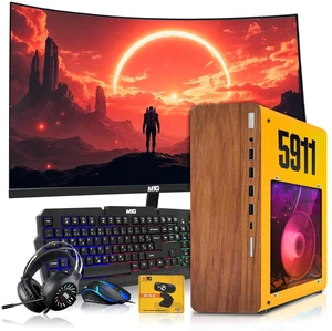 HP Full Dark Desktop Computer Gaming PC 5911 AMD Ryzen 3 Pro, 16GB RAM, 512GB SSD, RX 550 Graphics, 24 Inch Curved Monitor, RGB KBM, Headphone, Webcam, USB WiFi BT, Win 11 HP Full Dark Desktop Computer Gaming PC 5911 AMD Ryzen 3 Pro, 16GB RAM, 512GB SSD, RX 550 Graphics, 24 Inch Curved Monitor, RGB KBM, Headphone, Webcam, USB WiFi BT, Win 11