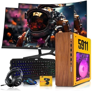 HP Full Dark Desktop Computer Gaming PC 5911 AMD Ryzen 3 Pro, 16GB RAM, 512GB SSD RX 550 Graphics, Dual 24 Inch Curved Monitor, RGB KBM, Headphone, Webcam, USB WiFi BT, Win 11 HP Full Dark Desktop Computer Gaming PC 5911 AMD Ryzen 3 Pro, 16GB RAM, 512GB SSD RX 550 Graphics, Dual 24 Inch Curved Monitor, RGB KBM, Headphone, Webcam, USB WiFi BT, Win 11