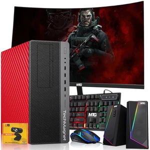 HP G3 Carbon Red Desktop Computer Gaming PC, i7, 16GB RAM, 512GB SSD, GTX 1660 SUPER Graphics, 24 Inch Curved Monitor, RGB KBM, Speaker, USB WiFi BT, Win 11 HP G3 Carbon Red Desktop Computer Gaming PC, i7, 16GB RAM, 512GB SSD, GTX 1660 SUPER Graphics, 24 Inch Curved Monitor, RGB KBM, Speaker, USB WiFi BT, Win 11