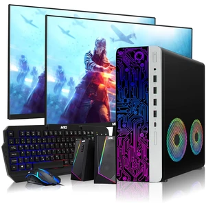 TechMagnet HP G3 Desktop Computer Gaming PC, i7, 16GB RAM, 512GB SSD, GTX 1650 Graphics, Dual 24 Inch Monitor, RGB KBM, Speaker, USB WiFi BT, Win 11 TechMagnet HP G3 Desktop Computer Gaming PC, i7, 16GB RAM, 512GB SSD, GTX 1650 Graphics, Dual 24 Inch Monitor, RGB KBM, Speaker, USB WiFi BT, Win 11