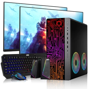 TechMagnet HP G3 Desktop Computer Gaming PC, i7, 16GB RAM, 512GB SSD, GTX 1650 Graphics, Dual 24 Inch Monitor, RGB KBM, Speaker, USB WiFi BT, Win 11 TechMagnet HP G3 Desktop Computer Gaming PC, i7, 16GB RAM, 512GB SSD, GTX 1650 Graphics, Dual 24 Inch Monitor, RGB KBM, Speaker, USB WiFi BT, Win 11