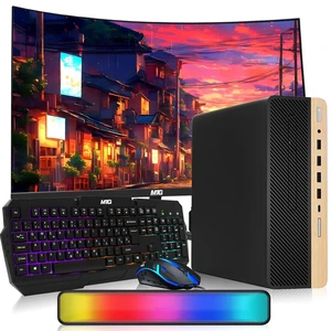 TechMagnet HP G4 Desktop Computer Gaming PC, AMD Ryzen 3 Pro, 16GB RAM, 512GB SSD, GTX 1650 Graphics, 24 Inch Curved Monitor, RGB KBM, Soundbar, USB WiFi BT, Win 11 TechMagnet HP G4 Desktop Computer Gaming PC, AMD Ryzen 3 Pro, 16GB RAM, 512GB SSD, GTX 1650 Graphics, 24 Inch Curved Monitor, RGB KBM, Soundbar, USB WiFi BT, Win 11