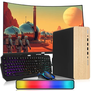 TechMagnet HP G4 Desktop Computer Gaming PC, AMD Ryzen 3 Pro, 16GB RAM, 512GB SSD, GTX 1650 Graphics, 27 Inch Curved Monitor, RGB KBM, Soundbar, USB WiFi BT, Win 11 TechMagnet HP G4 Desktop Computer Gaming PC, AMD Ryzen 3 Pro, 16GB RAM, 512GB SSD, GTX 1650 Graphics, 27 Inch Curved Monitor, RGB KBM, Soundbar, USB WiFi BT, Win 11