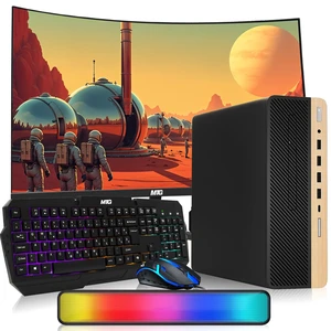 TechMagnet HP G4 Desktop Computer Gaming PC, AMD Ryzen 3 Pro, 16GB RAM, 512GB SSD, GTX 1650 Graphics, 27 Inch Curved Monitor, RGB KBM, Soundbar, USB WiFi BT, Win 11 TechMagnet HP G4 Desktop Computer Gaming PC, AMD Ryzen 3 Pro, 16GB RAM, 512GB SSD, GTX 1650 Graphics, 27 Inch Curved Monitor, RGB KBM, Soundbar, USB WiFi BT, Win 11
