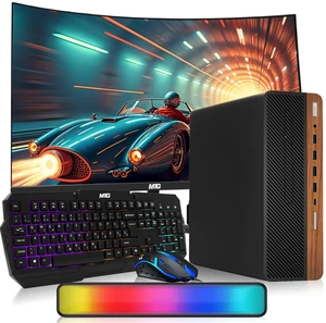 TechMagnet HP G4 Desktop Computer Gaming PC, i5, 16GB RAM, 512GB SSD, GTX 1650 Graphics, 32 Inch Curved Monitor, RGB KBM, Soundbar, USB WiFi BT, Win 11 TechMagnet HP G4 Desktop Computer Gaming PC, i5, 16GB RAM, 512GB SSD, GTX 1650 Graphics, 32 Inch Curved Monitor, RGB KBM, Soundbar, USB WiFi BT, Win 11