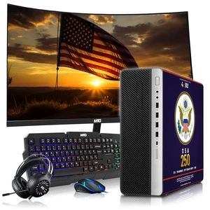HP Liberty Edition, Desktop Computer Gaming PC, AMD Ryzen 3 Pro, 16GB RAM, 256GB SSD + 2x500GB HDD GTX 1650 Graphics, 27 Inch Curved Monitor, RGB KBM, Headphone, Webcam, USB WiFi BT, Win 11 HP Liberty Edition, Desktop Computer Gaming PC, AMD Ryzen 3 Pro, 16GB RAM, 256GB SSD + 2x500GB HDD GTX 1650 Graphics, 27 Inch Curved Monitor, RGB KBM, Headphone, Webcam, USB WiFi BT, Win 11