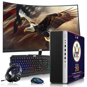 HP Liberty Edition, Desktop Computer Gaming PC, AMD Ryzen 3 Pro, 16GB RAM, 256GB SSD + 2x500GB HDD GTX 1650 Graphics, 32 Inch Curved Monitor, RGB KBM, Headphone, Webcam, USB WiFi BT, Win 11 HP Liberty Edition, Desktop Computer Gaming PC, AMD Ryzen 3 Pro, 16GB RAM, 256GB SSD + 2x500GB HDD GTX 1650 Graphics, 32 Inch Curved Monitor, RGB KBM, Headphone, Webcam, USB WiFi BT, Win 11