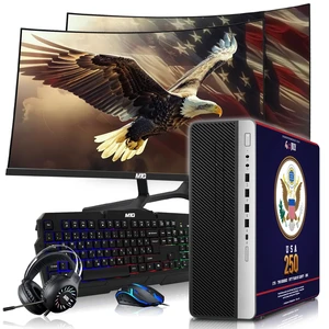HP Liberty Edition, Desktop Computer Gaming PC, i5, 16GB RAM, 256GB SSD + 2x500GB HDD GTX 1650 Graphics, Dual 32 Inch Curved Monitor, RGB KBM, Headphone, Webcam, USB WiFi BT, Win 11 HP Liberty Edition, Desktop Computer Gaming PC, i5, 16GB RAM, 256GB SSD + 2x500GB HDD GTX 1650 Graphics, Dual 32 Inch Curved Monitor, RGB KBM, Headphone, Webcam, USB WiFi BT, Win 11
