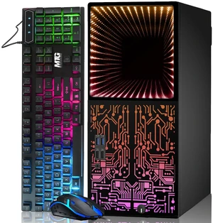 TechMagnet Horizon+ Gaming PC, i7, 16GB RAM, 256GB SSD, RX 550 4GB Graphics, RGB Keyboard & Mouse, USB WiFi BT, Win 11 TechMagnet Horizon+ Gaming PC, i7, 16GB RAM, 256GB SSD, RX 550 4GB Graphics, RGB Keyboard & Mouse, USB WiFi BT, Win 11