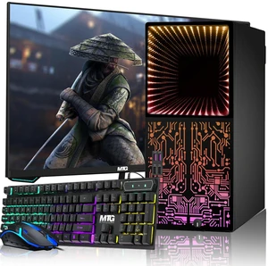 TechMagnet Horizon+ Gaming PC, i7, 16GB RAM, 256GB SSD, RX 550 4GB Graphics, 27" Curved Monitor, RGB Keyboard & Mouse, USB WiFi BT, Win 11 TechMagnet Horizon+ Gaming PC, i7, 16GB RAM, 256GB SSD, RX 550 4GB Graphics, 27" Curved Monitor, RGB Keyboard & Mouse, USB WiFi BT, Win 11