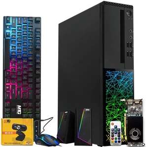 TechMagnet Galaxy Gaming PC, i5, 16GB RAM, 240GB SSD, RX 550 Graphics, RGB KBM, Speaker, Webcam, USB WiFi BT, Win 11 TechMagnet Galaxy Gaming PC, i5, 16GB RAM, 240GB SSD, RX 550 Graphics, RGB KBM, Speaker, Webcam, USB WiFi BT, Win 11