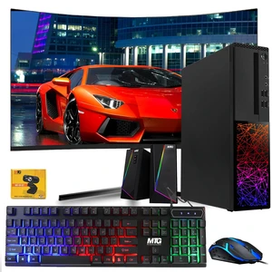 TechMagnet Galaxy Gaming PC, i5, 16GB RAM, 240GB SSD, RX 550 Graphics, 24 Inch Curved Monitor, RGB KBM, Speaker, Webcam, USB WiFi BT, Win 11 TechMagnet Galaxy Gaming PC, i5, 16GB RAM, 240GB SSD, RX 550 Graphics, 24 Inch Curved Monitor, RGB KBM, Speaker, Webcam, USB WiFi BT, Win 11