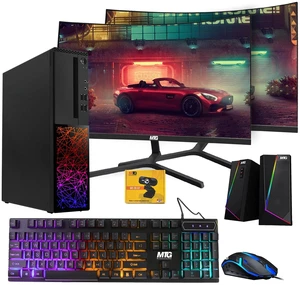 TechMagnet Galaxy Gaming PC, i5, 16GB RAM, 240GB SSD + 128GB SSD, RX 550 Graphics, Dual 24 Inch Curved Monitor, RGB KBM, Speaker, Webcam, USB WiFi BT, Win 11 TechMagnet Galaxy Gaming PC, i5, 16GB RAM, 240GB SSD + 128GB SSD, RX 550 Graphics, Dual 24 Inch Curved Monitor, RGB KBM, Speaker, Webcam, USB WiFi BT, Win 11