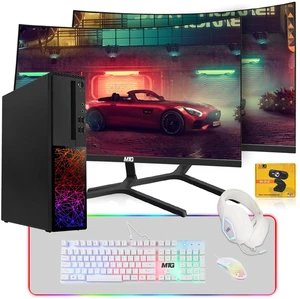 TechMagnet Galaxy Gaming PC, i5, 16GB RAM, 240GB SSD + 128GB SSD, RX 550 Graphics, Dual 24 Inch Curved Monitor, 4 in 1 Gaming Kit, Webcam, USB WiFi BT, Win 11 TechMagnet Galaxy Gaming PC, i5, 16GB RAM, 240GB SSD + 128GB SSD, RX 550 Graphics, Dual 24 Inch Curved Monitor, 4 in 1 Gaming Kit, Webcam, USB WiFi BT, Win 11