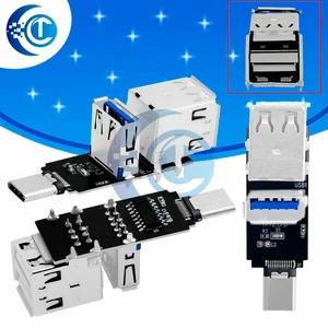 DIY USB Hub Expansion Board - 3-Port USB-A & Type-C Interface Converter for Electronics Projects DIY USB Hub Expansion Board - 3-Port USB-A & Type-C Interface Converter for Electronics Projects