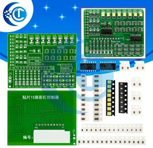 1801 SMD Soldering Practice Kit 15-Color LED Light Controller DIY Electronic Set 1801 SMD Soldering Practice Kit 15-Color LED Light Controller DIY Electronic Set