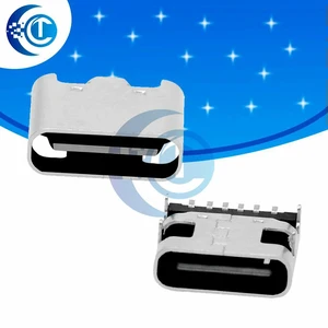 6Pin SMT Shielded Right Angle Type-C Female Socket 5 Pack, USB 3.1 Connector with Through-Hole Pins 6Pin SMT Shielded Right Angle Type-C Female Socket 5 Pack, USB 3.1 Connector with Through-Hole Pins