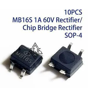10PCS MB16S 1A 60V Rectifier/Chip Bridge Rectifier SOP-4 10PCS MB16S 1A 60V Rectifier/Chip Bridge Rectifier SOP-4