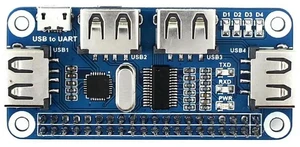 4 Port USB HUB HAT for Raspberry Pi Zero W WH USB To UART Onboard 4 Port USB HUB HAT for Raspberry Pi Zero W WH USB To UART Onboard
