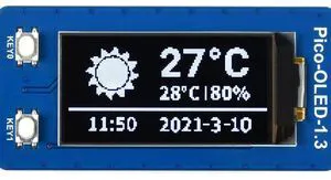 1.3inch OLED Display Module for Raspberry Pi Pico 64*128 SPI/I2C 1.3inch OLED Display Module for Raspberry Pi Pico 64*128 SPI/I2C