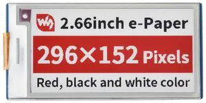 Pico-ePaper-2.66-B,2.66inch E-Paper E-Ink Display Module (B) for Raspberry Pi Pico 296*152 Red / Black / White SPI Pico-ePaper-2.66-B,2.66inch E-Paper E-Ink Display Module (B) for Raspberry Pi Pico 296*152 Red / Black / White SPI