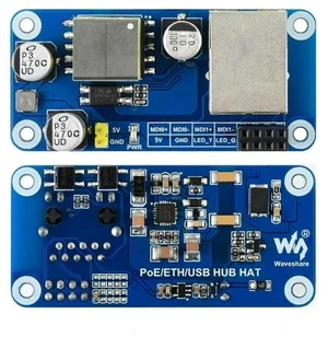 PoE/ETH/USB HUB HAT,Ethernet for Raspberry Pi Zero, 1x RJ45, 3x USB PoE/ETH/USB HUB HAT,Ethernet for Raspberry Pi Zero, 1x RJ45, 3x USB