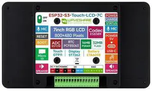 ESP32-S3 7inch AI Voice Touch Display Development Board,800×480 Resolution,5-Point Touch,IPS Display Panel,Supports ESP32-S3 7inch AI Voice Touch Display Development Board,800×480 Resolution,5-Point Touch,IPS Display Panel,Supports