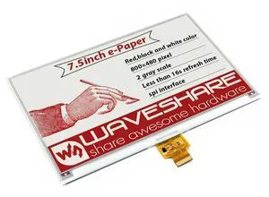 7.5inch E-Paper (B) E-Ink Raw Display 800*480 Red Black White SPI Without PCB 7.5inch E-Paper (B) E-Ink Raw Display 800*480 Red Black White SPI Without PCB