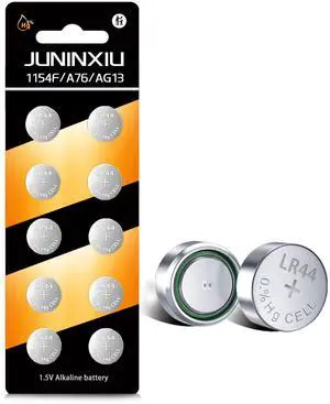 JUNINXIU L1154f Battery AG13 Battery LR44 Batteries L1154 SR44 A76 Button L1154h Button Batteries Alkaline Coin Cell (10 Count) JUNINXIU L1154f Battery AG13 Battery LR44 Batteries L1154 SR44 A76 Button L1154h Button Batteries Alkaline Coin Cell (10 Count)
