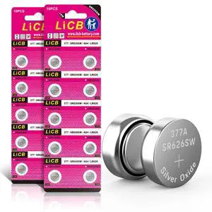LiCB 20 Pack SR626SW 377 626 Watch Battery 1.5V Button Cell Batteries LiCB 20 Pack SR626SW 377 626 Watch Battery 1.5V Button Cell Batteries