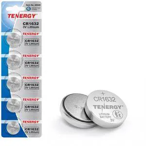Tenergy CR1632 3V Lithium Button Cell, for Watches, Key Fobs, Calculators, Medical Devices, and More, 5 Count (Pack of 1) Tenergy CR1632 3V Lithium Button Cell, for Watches, Key Fobs, Calculators, Medical Devices, and More, 5 Count (Pack of 1)