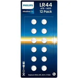 PHILIPS LR44 Batteries 12 Count, Replaces AG13 A76 l1154f 357 303 SR44 AG13 Button Batteries - 1.5v Ultra Alkaline Button Cell Battery, Perfect for Thermometers, Lasers, Watches, Medical Devices. PHILIPS LR44 Batteries 12 Count, Replaces AG13 A76 l1154f 357 303 SR44 AG13 Button Batteries - 1.5v Ultra Alkaline Button Cell Battery, Perfect for Thermometers, Lasers, Watches, Medical Devices.