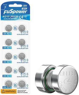 Fuspower LR1130 Watch Battery 1.5V: 389 390 Alkaline Batteries 10 Pack - LR54 Button Coin Cell for Calculator Everyday Replacement - Father's Day Laser Pointers Graduation Fuspower LR1130 Watch Battery 1.5V: 389 390 Alkaline Batteries 10 Pack - LR54 Button Coin Cell for Calculator Everyday Replacement - Father's Day Laser Pointers Graduation