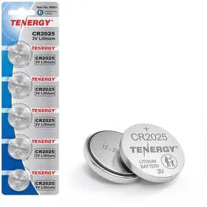 Tenergy 3V CR2025 Batteries, Lithium Button Coin Cell 2025 Battery, for Key FOBs & Other Devices, 5 Count Tenergy 3V CR2025 Batteries, Lithium Button Coin Cell 2025 Battery, for Key FOBs & Other Devices, 5 Count