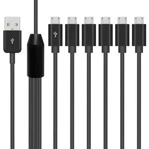 Poyiccot Micro USB Splitter Cable, Multi 6 in 1 USB 2.0 Type A Male to 6 Micro USB Male Splitter Adapter Cable with 3A Fast Charging for Cell Phones and More Android Devices, 1.5ft Poyiccot Micro USB Splitter Cable, Multi 6 in 1 USB 2.0 Type A Male to 6 Micro USB Male Splitter Adapter Cable with 3A Fast Charging for Cell Phones and More Android Devices, 1.5ft